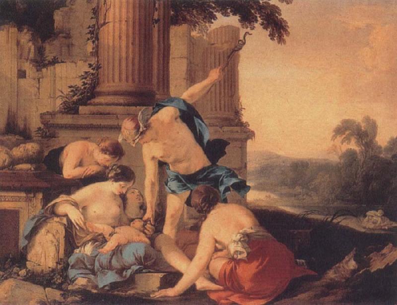 Laurent de la Hyre Mercury Takes Bacchus to be Brought Up by Nymphs France oil painting art